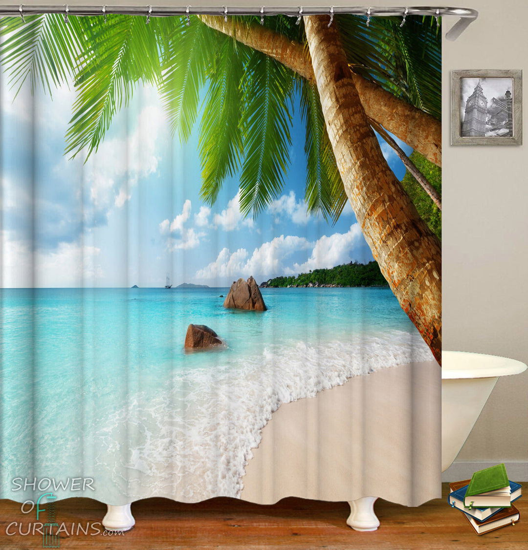 Tropical Beach Shower Curtains