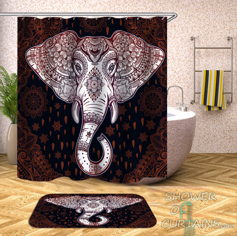 Unique Shower Curtains of Gorgeous Indian Elephant Shower Curtain