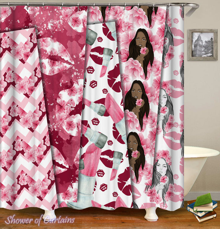 girly shower curtains - Pinkish Glow