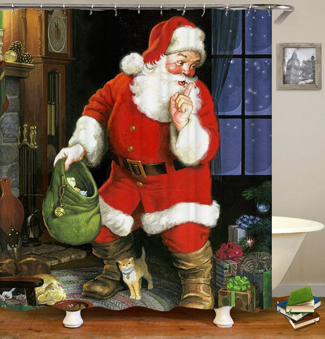 Christmas Themed Shower Curtains