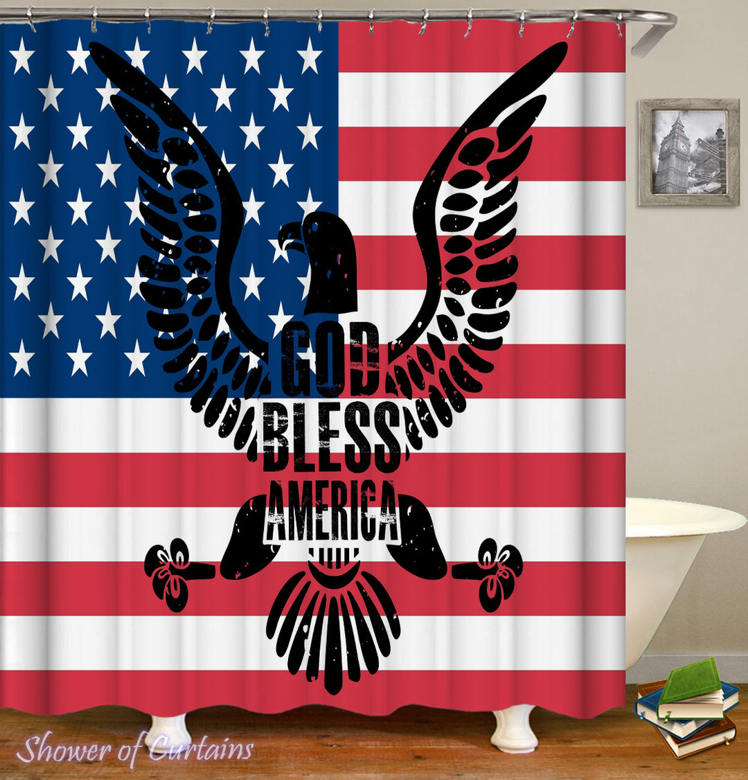 American flag Shower curtain