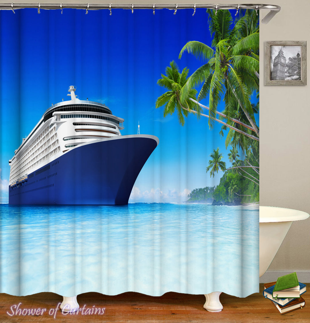 Tropical Pleasure Cruise - tropical shower curtains-  tropic vacition blog