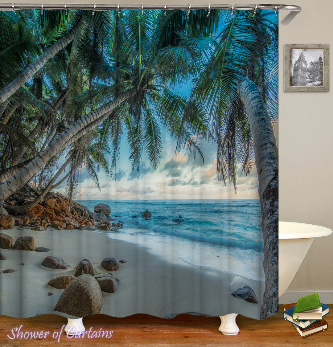 beach shower curtain - Tropical Heaven