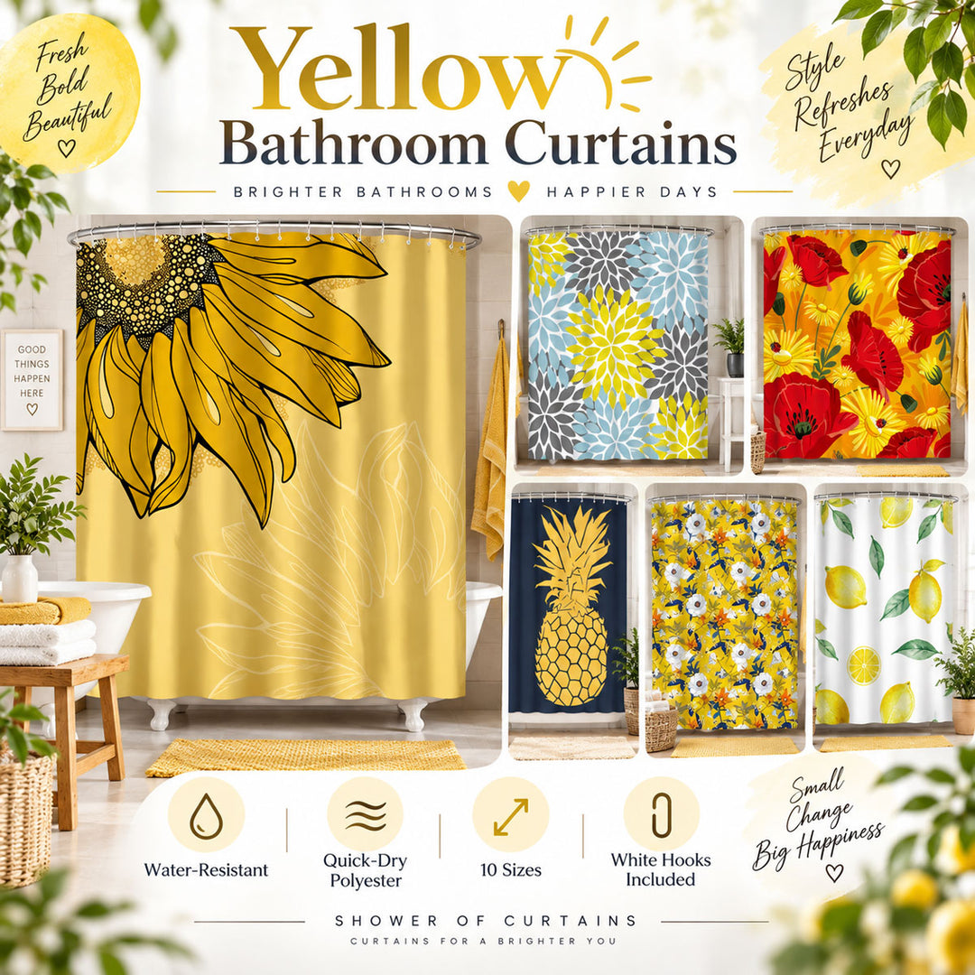 Yellow Bathroom Curtains