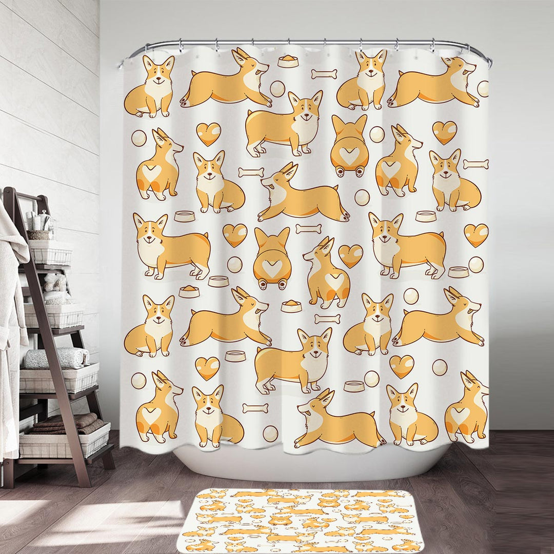 Corgi Shower Curtain