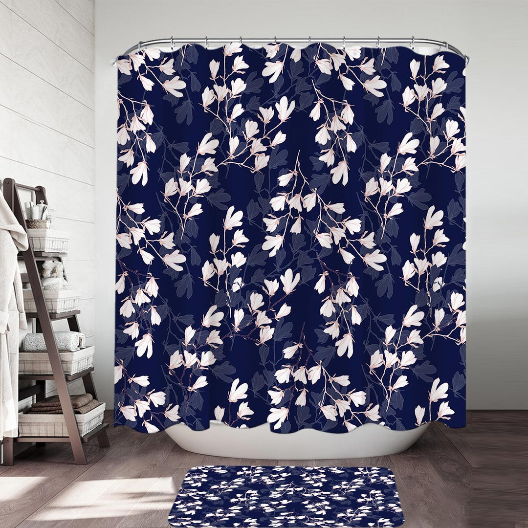 Dark Floral Shower Curtain