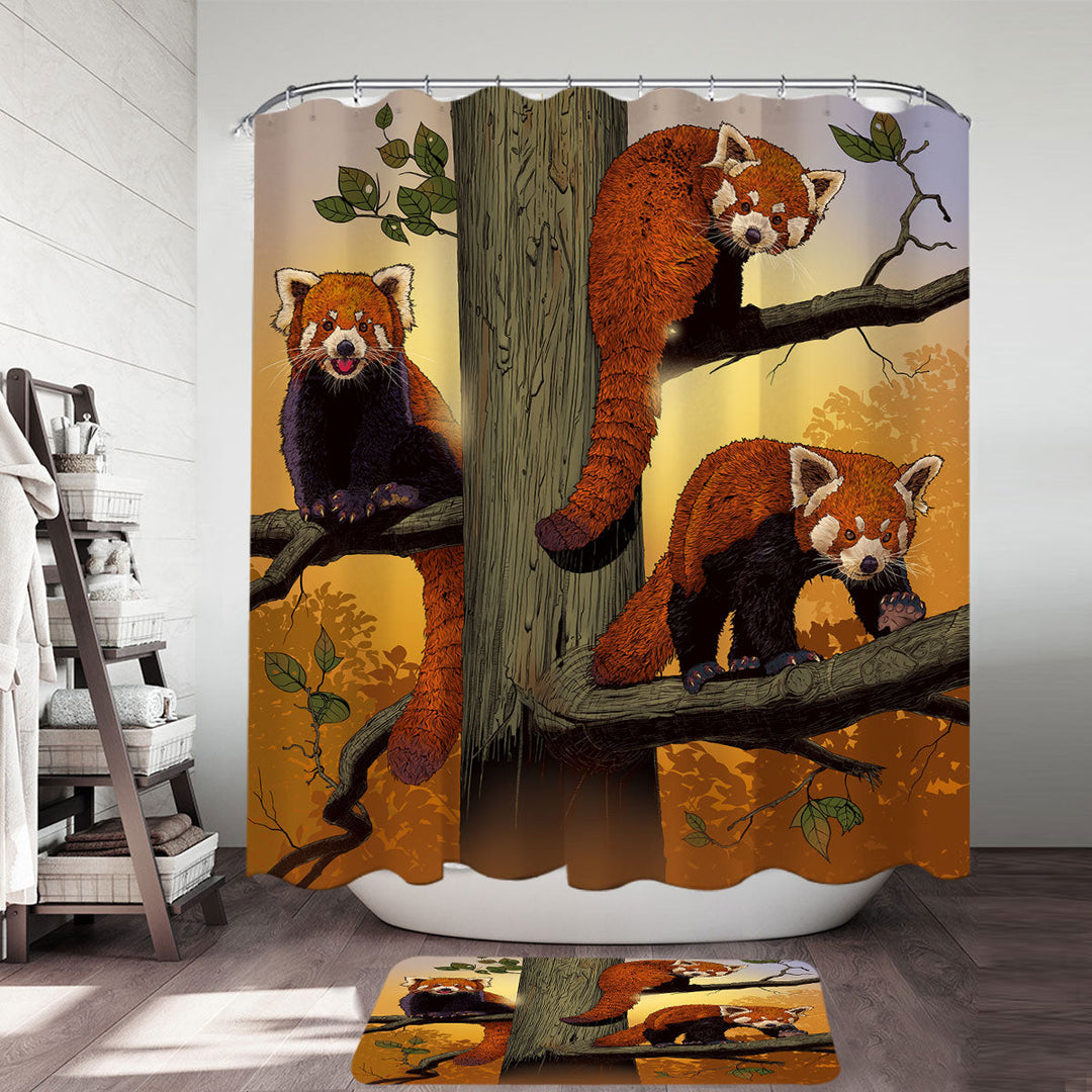 Red Panda Shower Curtain
