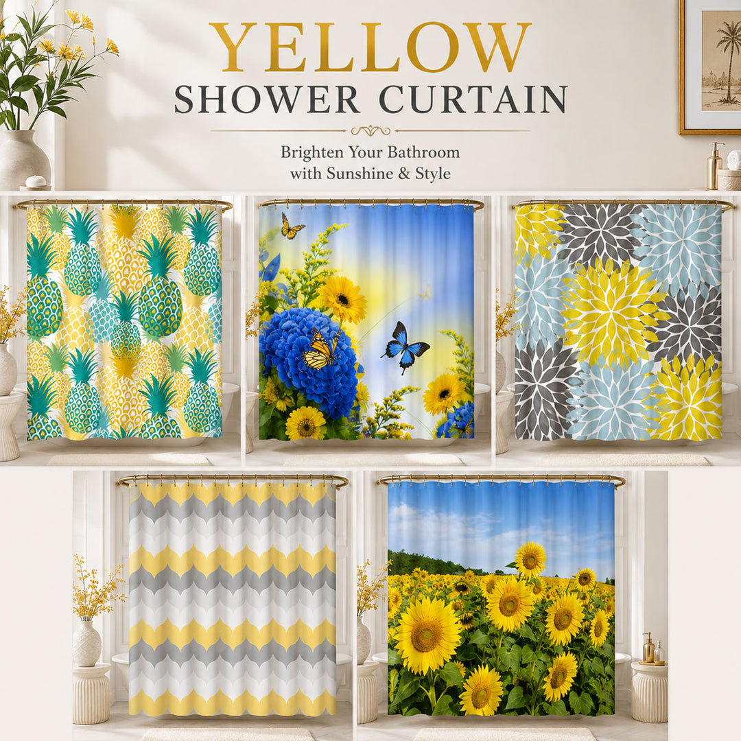 Yellow Shower Curtain