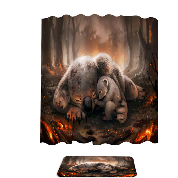 A Mothers Love Australian Tragedy Koala Shower Curtain