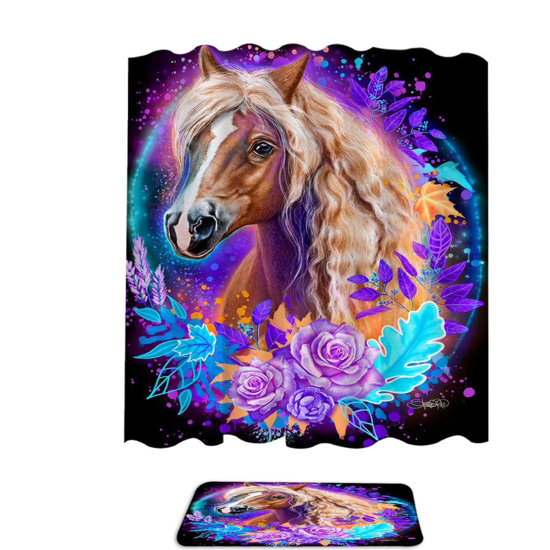 Animals Art Horse Shower Curtains and Bathroom Rugs