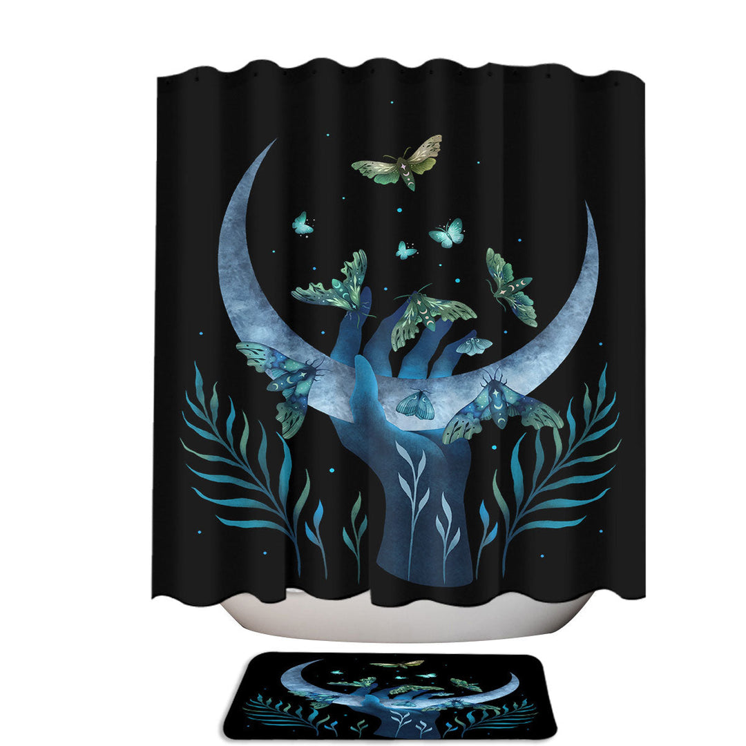Artistic Moth Hand Shower Curtain