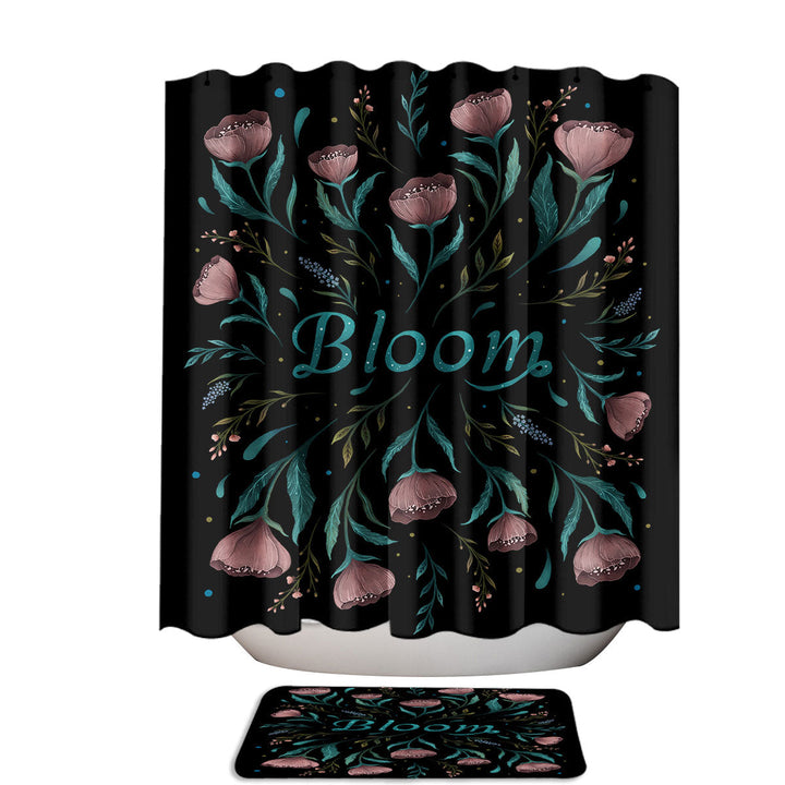 Autumn Bloom Flowers and Leaves Shower Curtain