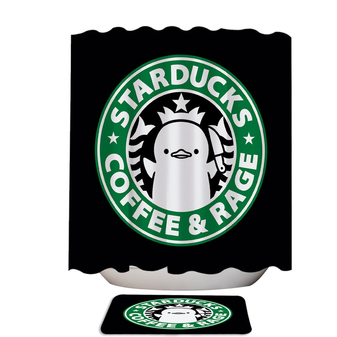 Coffee and Rage Funny Duck Shower Curtains