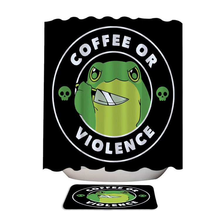 Coffee or Violence Funny Frog 78 Inch Shower Curtain