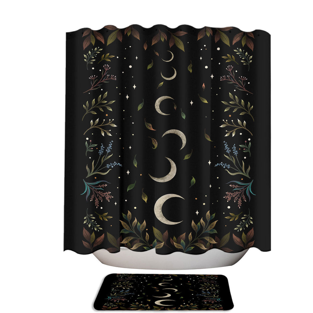 Crescent Moon Garden Shower Curtains