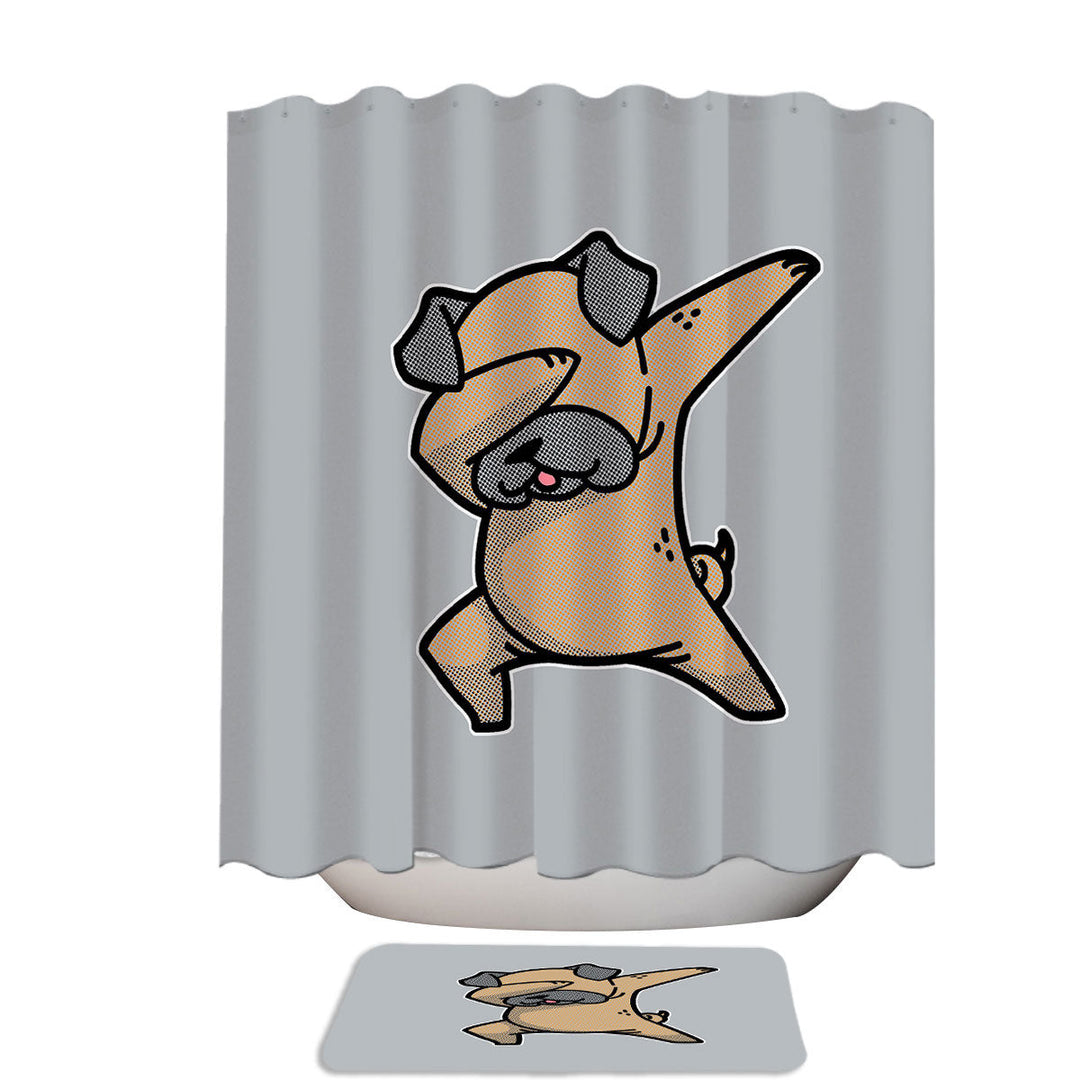 Dabbing Dog Extra Wide Shower Curtain