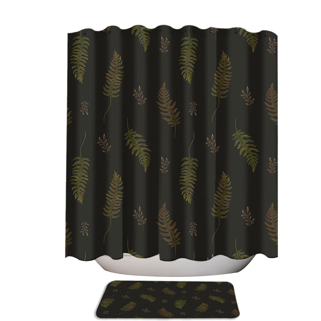 Fall Leaves Autumn Ferns Fabric Shower Curtain