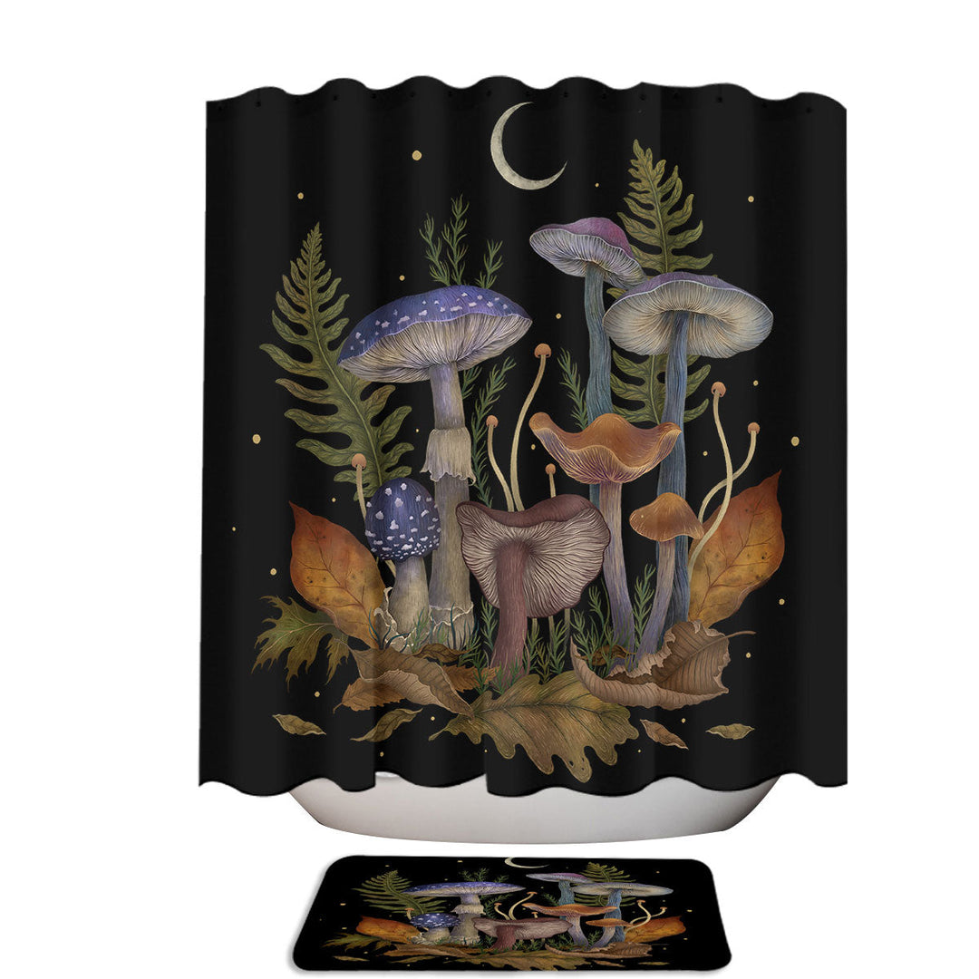 Fall Themed Mushroom Shower Curtain