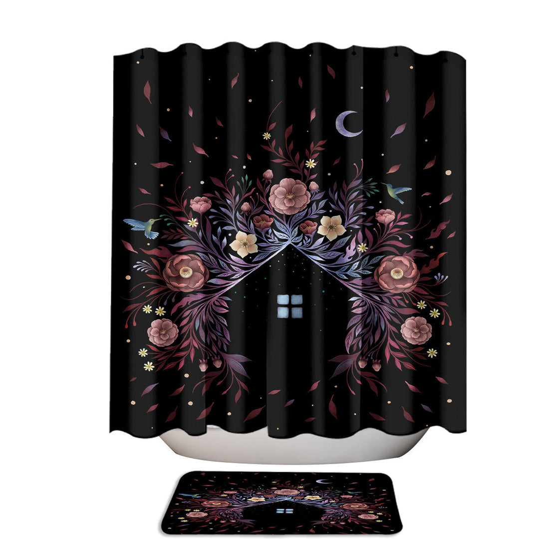 Flowers and Leaves the Blossom House Modern Shower Curtains