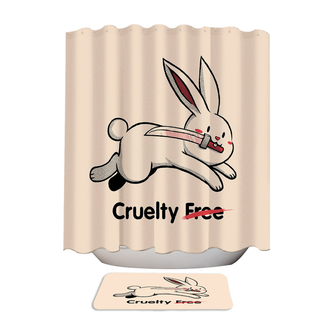 Funny Cool Cruelty Free Bunny Violence 78 Inch Shower Curtain