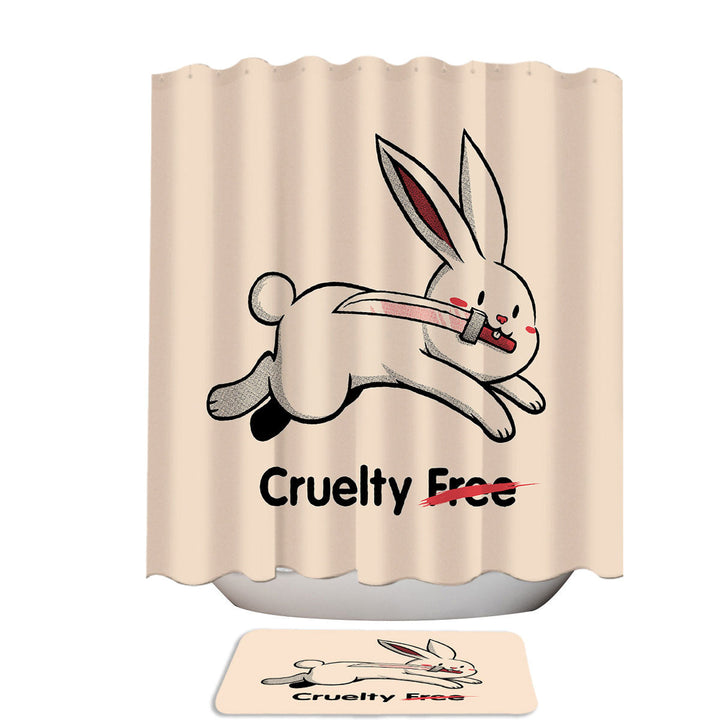 Funny Cool Cruelty Free Bunny Violence 78 Inch Shower Curtain