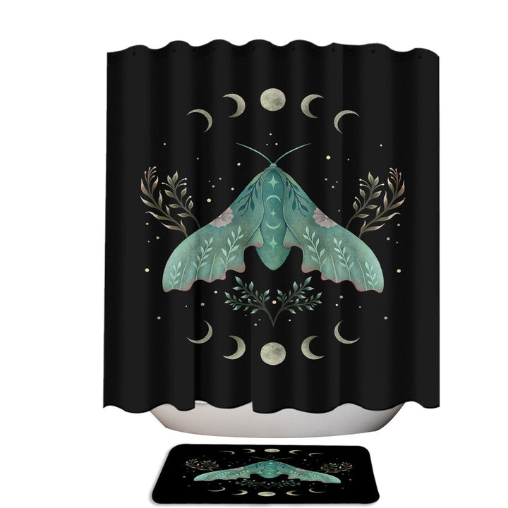 Luna and Moth Cool Shower Curtains