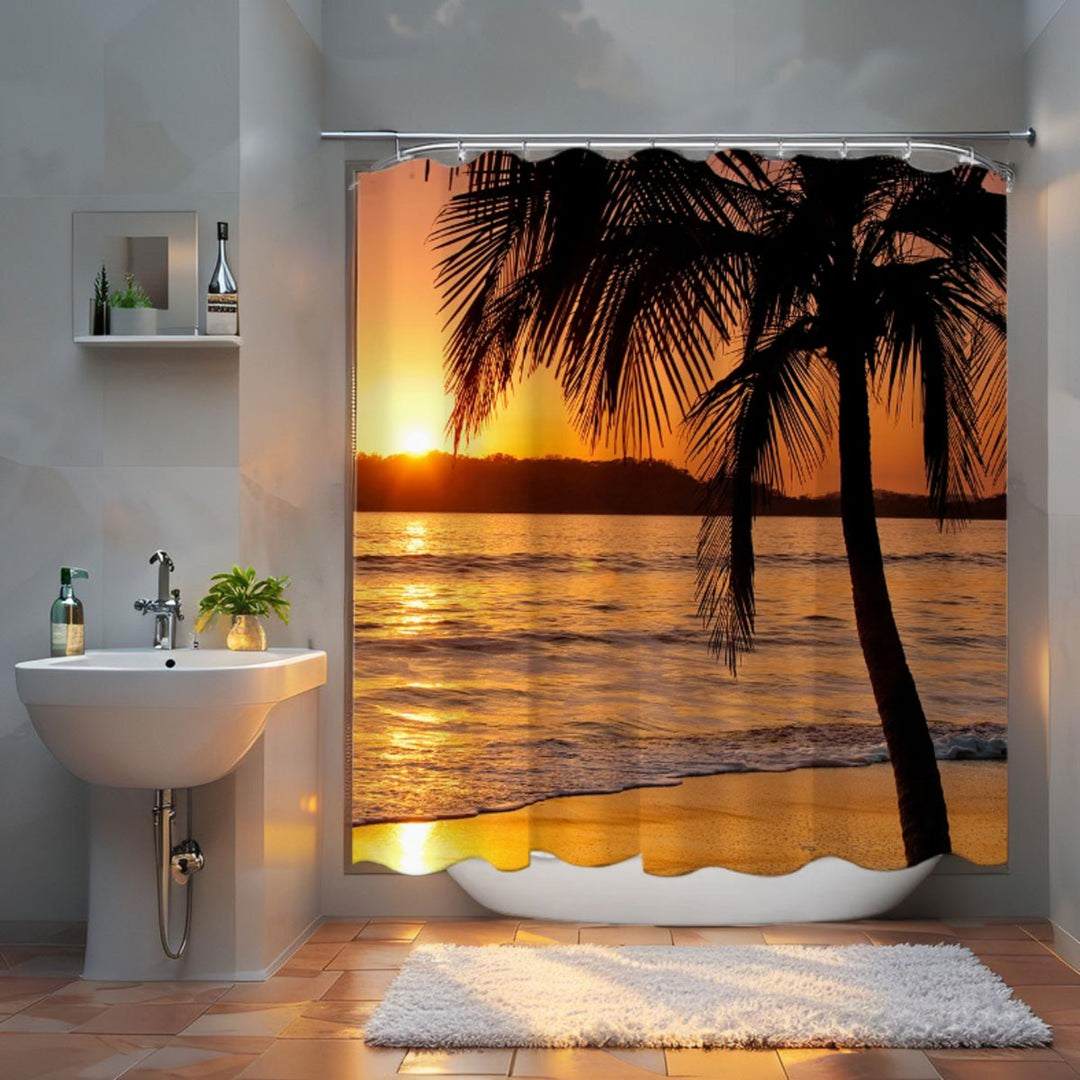Shower Curtain Tropical Sunset