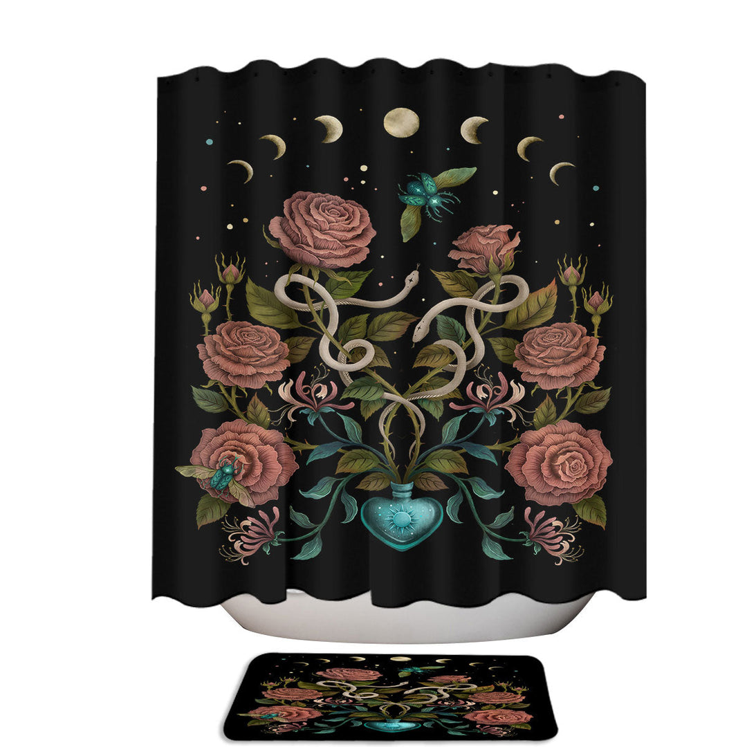Snake Rose and Honeysuckle Shower Curtains