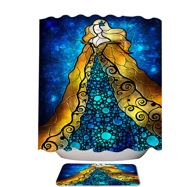 Stained Glass Art Beautiful Girl Fair Ophelia Unique Shower Curtains