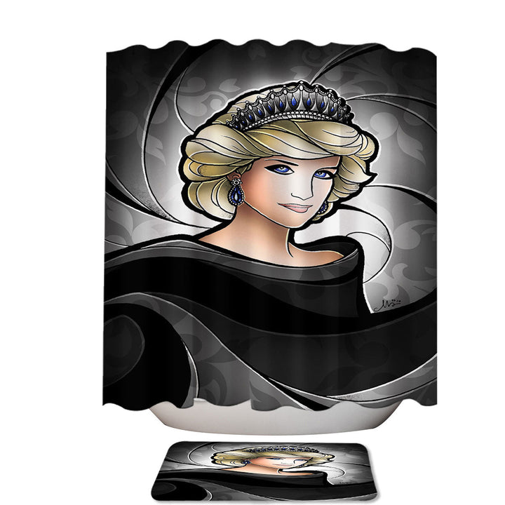 Stained Glass Art Diana The Peoples Princess Bathroom Shower Curtains