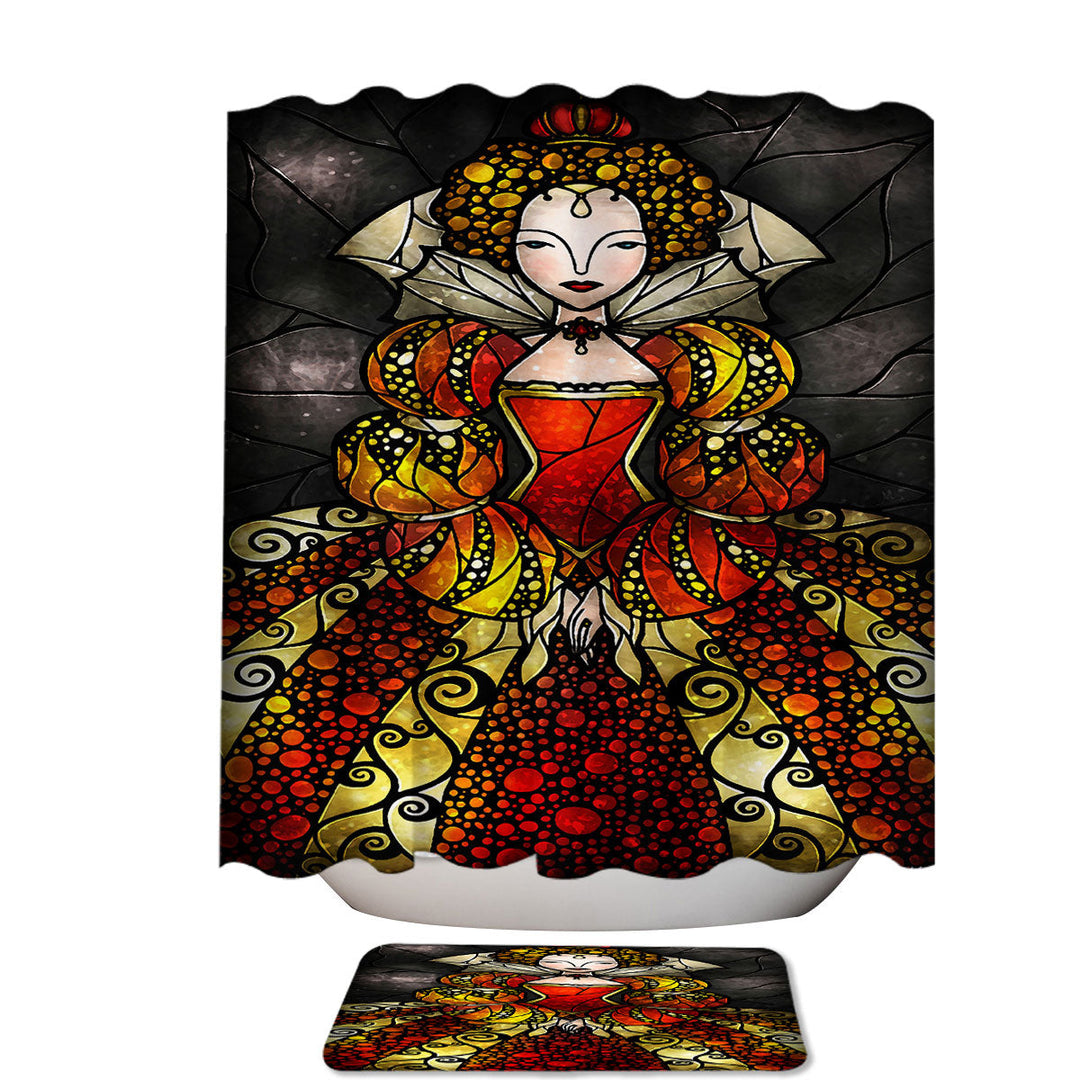 Stained Glass Art Queen Elizabeth Extra Long Shower Curtain