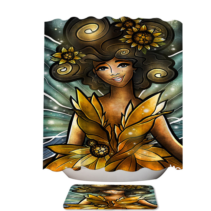 Stained Glass Art The Light Bearer Fairy Fun Shower Curtains