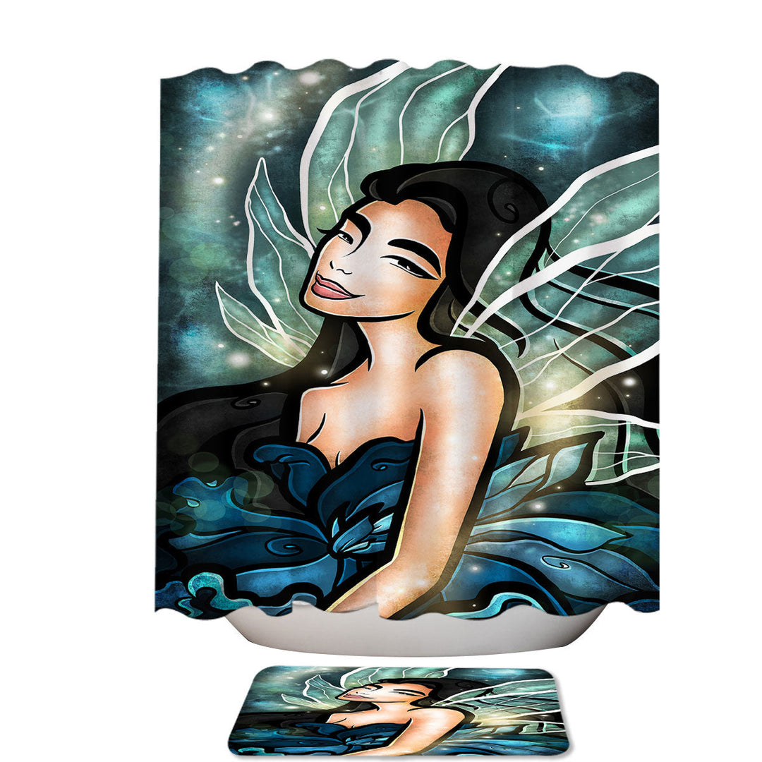Stained Glass Art the Water Fairy Shower Curtain