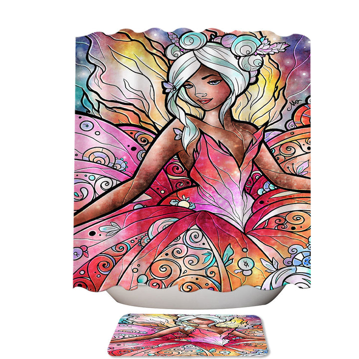 Stained Glass Pinkish Art the Sugar Plum Fairy Cool Shower Curtains