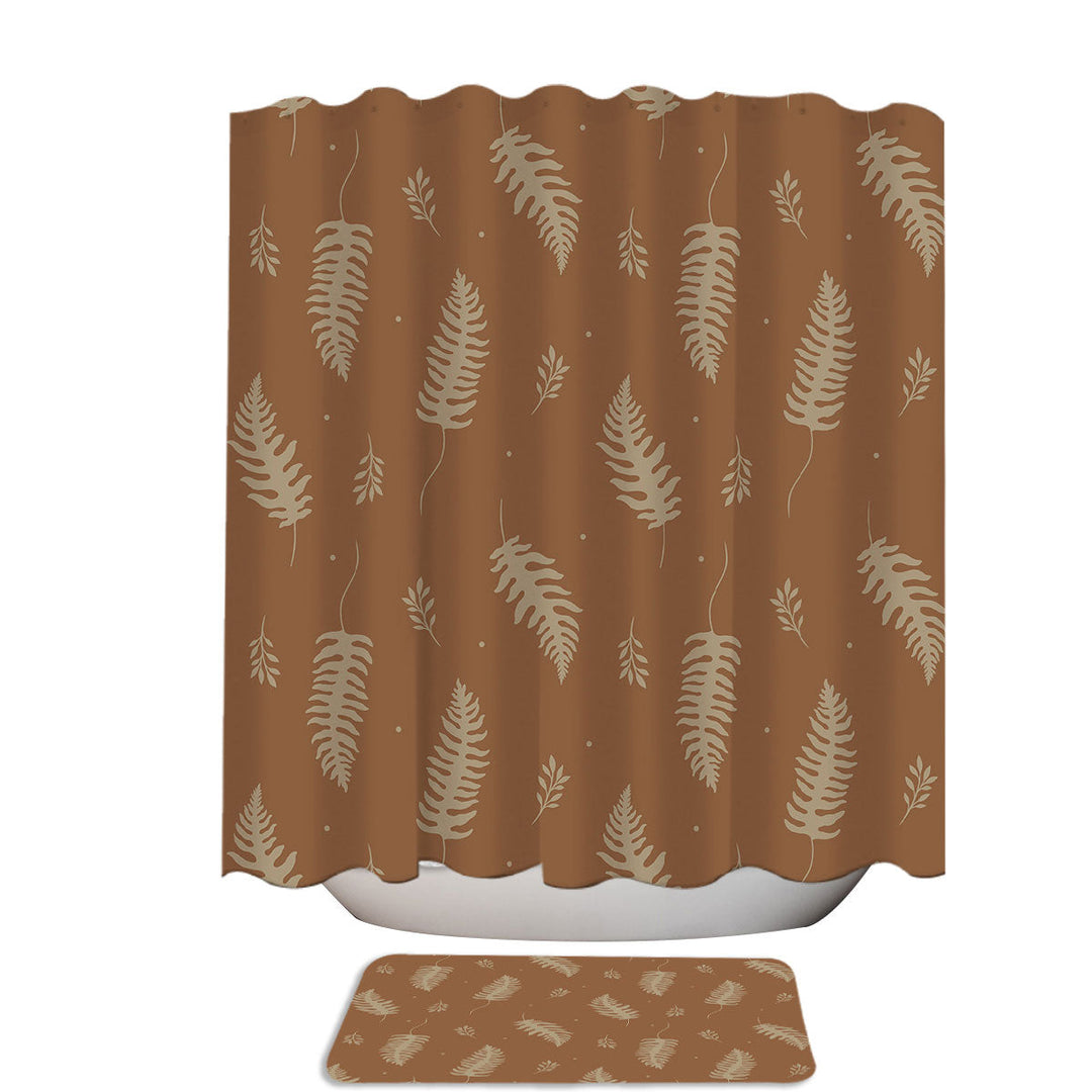 Terracotta Autumn Ferns Unique Shower Curtains