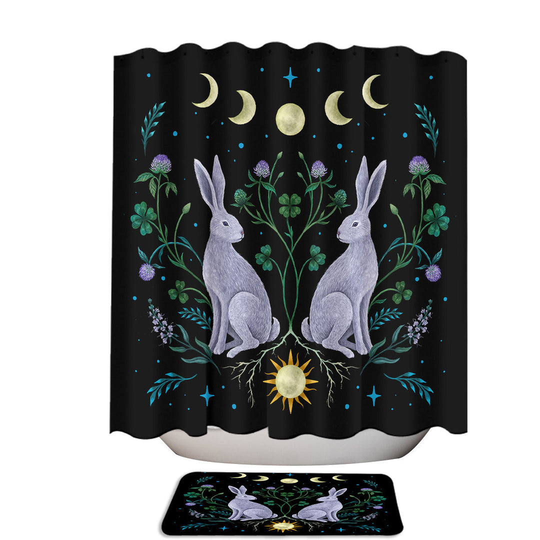 The Year of the Moon Rabbit Shower Curtain