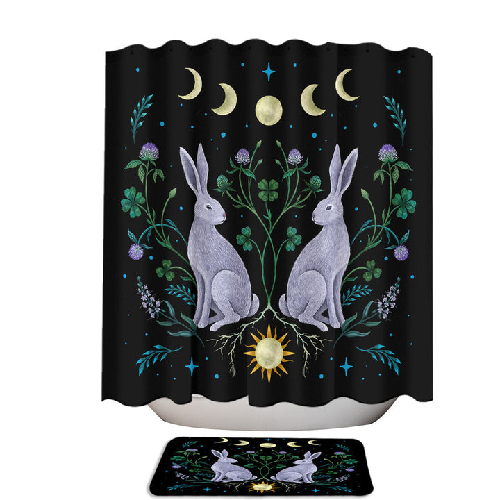 The Year of the Moon Rabbit Shower Curtain