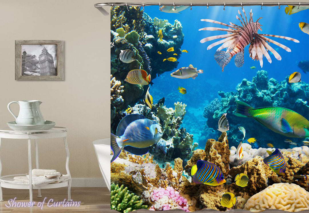 A Stunning Coral Shower Curtain design