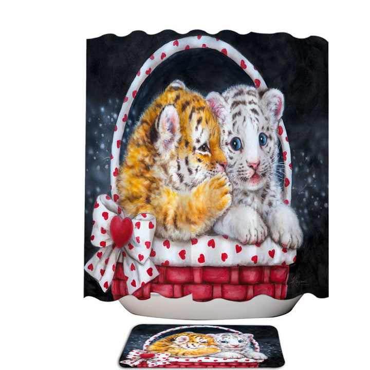 Adorable Animals Art for Kids Whisper Tiger Cub Shower Curtain