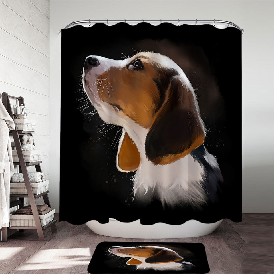 Adorable Dog Fabric Shower Curtains