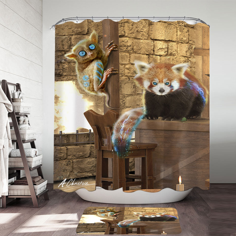 Adorable Fictional Creatures Shower Curtains for Kids