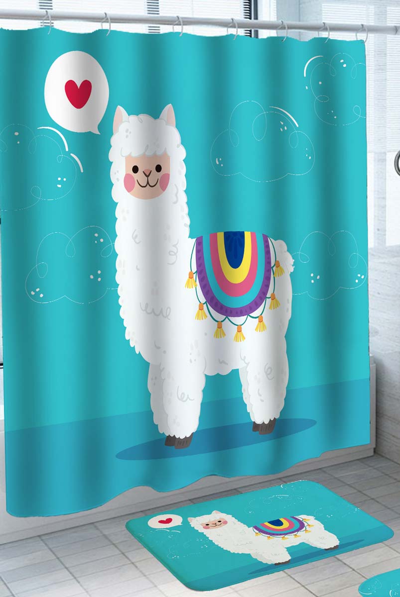 Adorable Shower Curtain with South American Alpaca