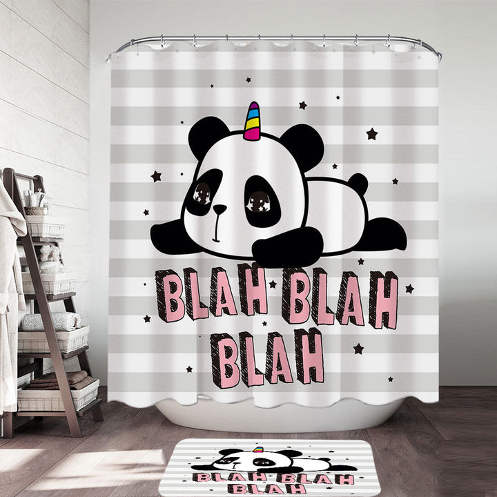 Adorable Unicorn Panda Shower Curtain