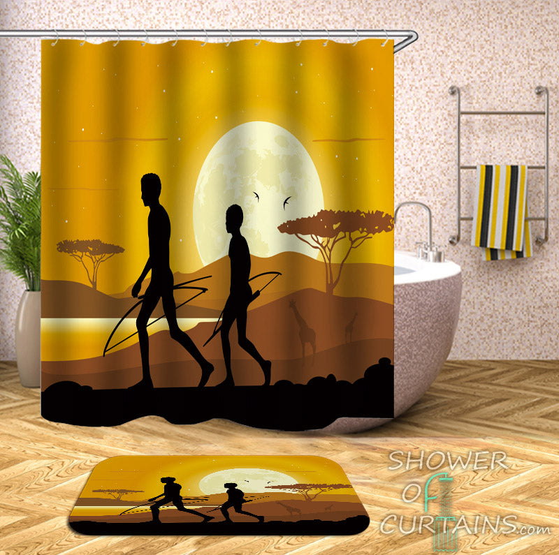 African Shower Curtain of African Hunters