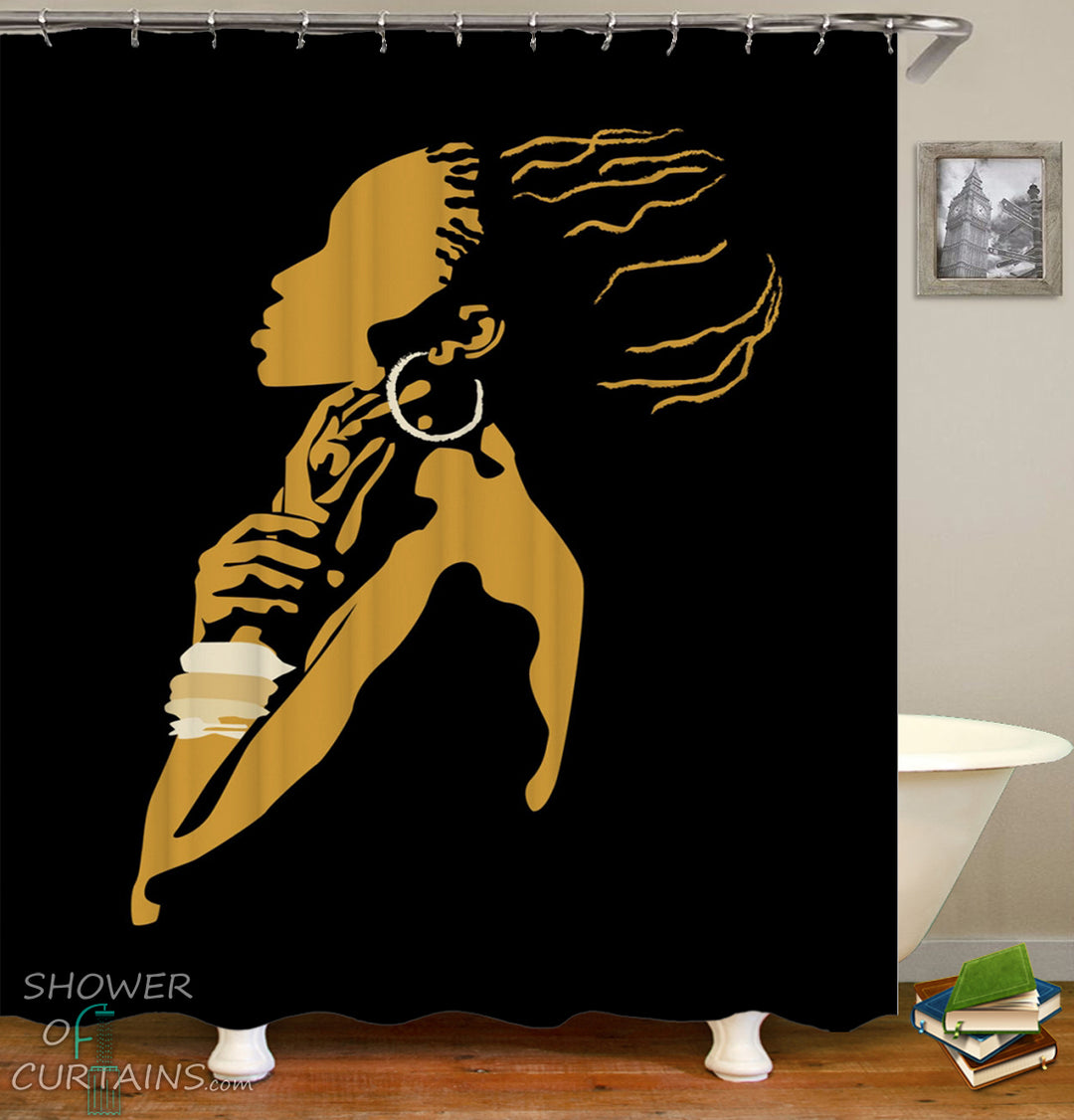 African Woman Shower Curtain