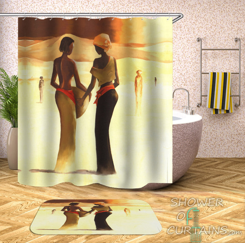 African Women Shower Curtains - Art Painting