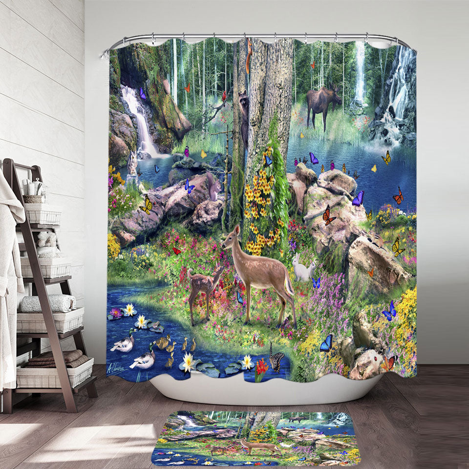 American Forest Animals Shower Curtains
