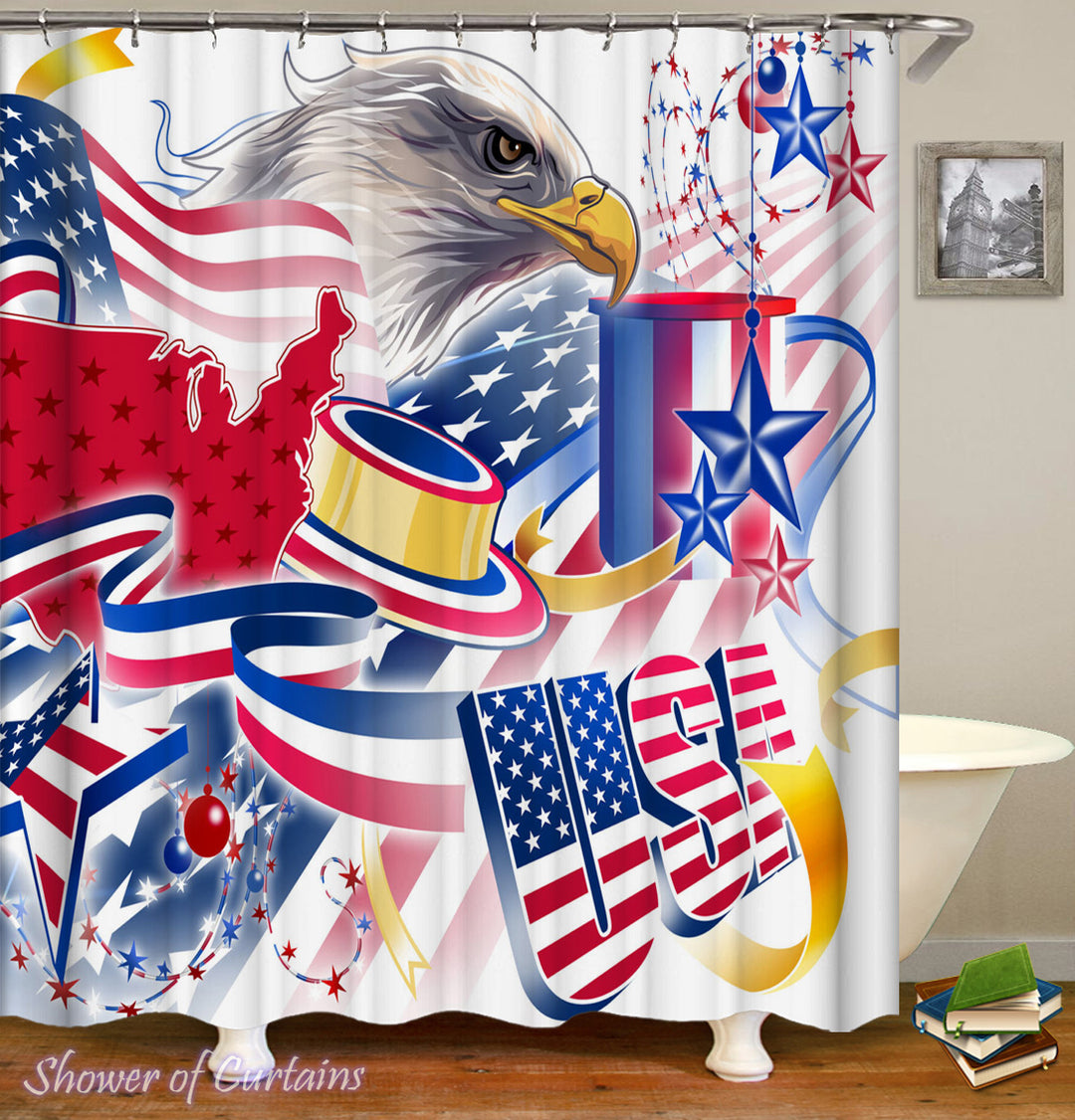 American Flag shower curtain - American Celebration