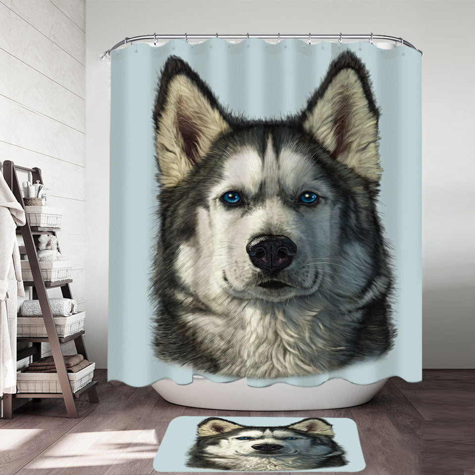Animal Art Husky Dog Shower Curtain