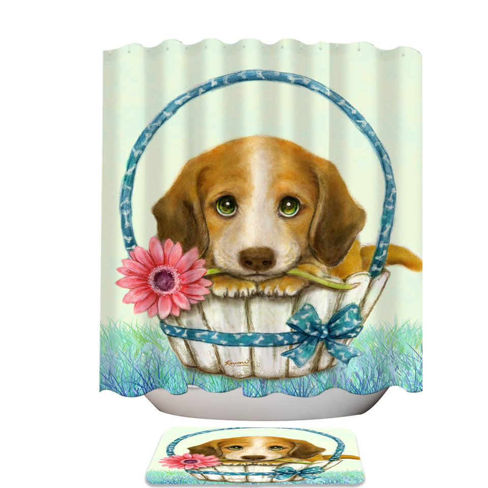 Animal Dogs Art Cute Dachshund Shower Curtain